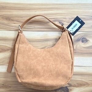 Faux Suede Crescent Bag
